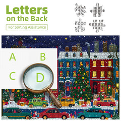 Blueforest 1000-piece snow city scene puzzle for cozy evenings.