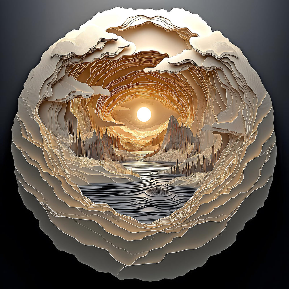 Blueforest Cave Dawn 500-piece puzzle with intricate 3D art for focused, relaxing play