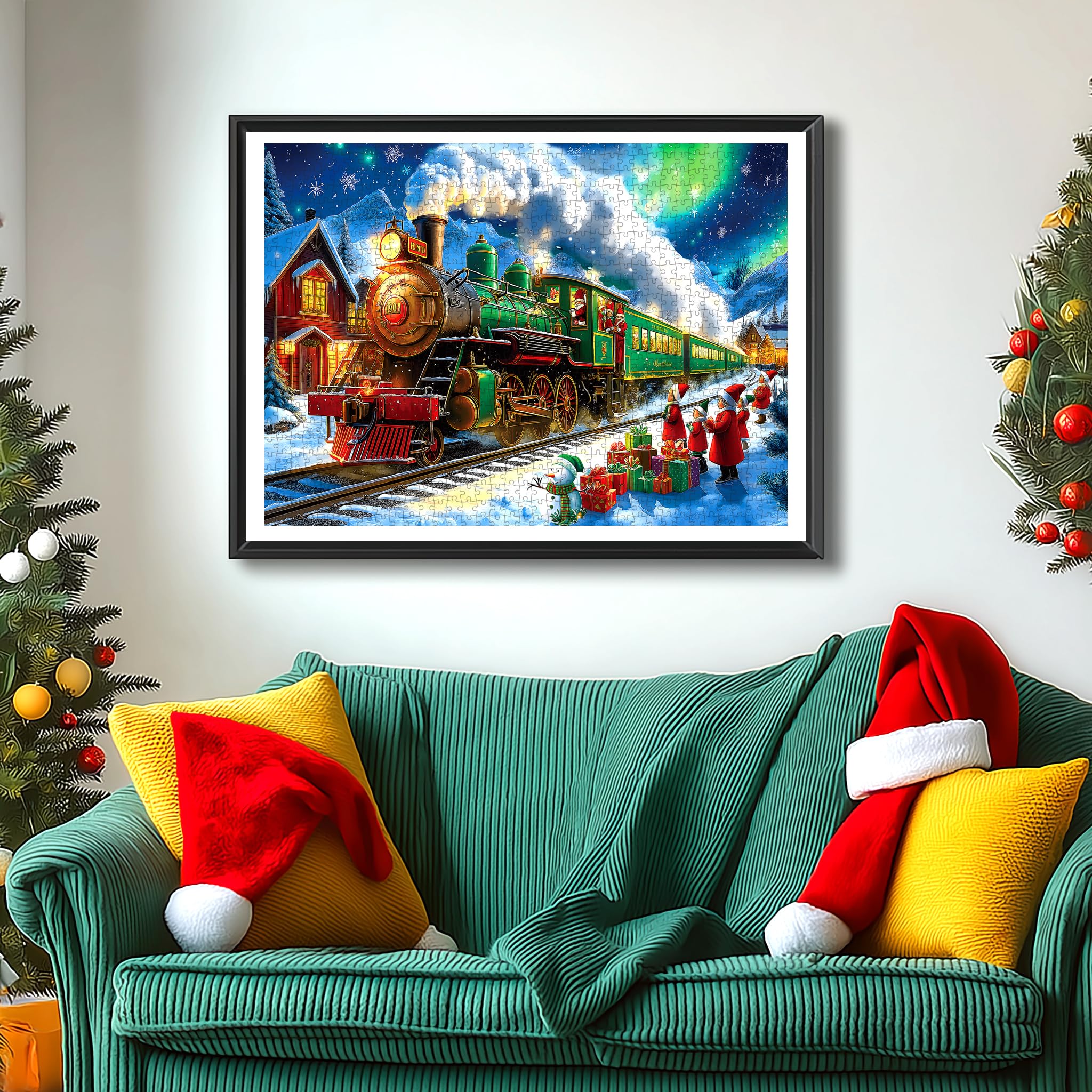 Blueforest puzzle cozy village scene for family holiday bonding.