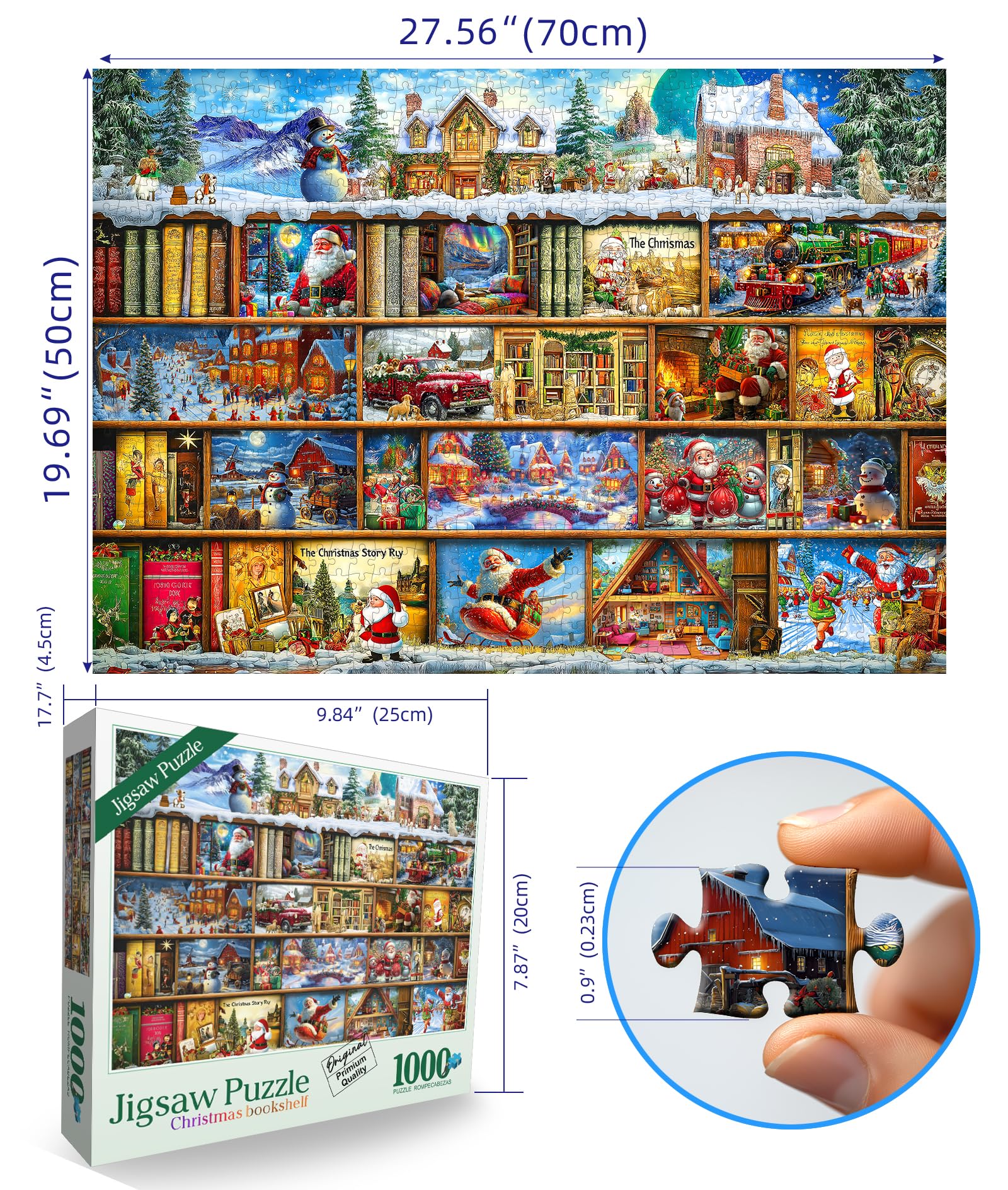 Blueforest puzzle poster included to extend holiday puzzle enjoyment.