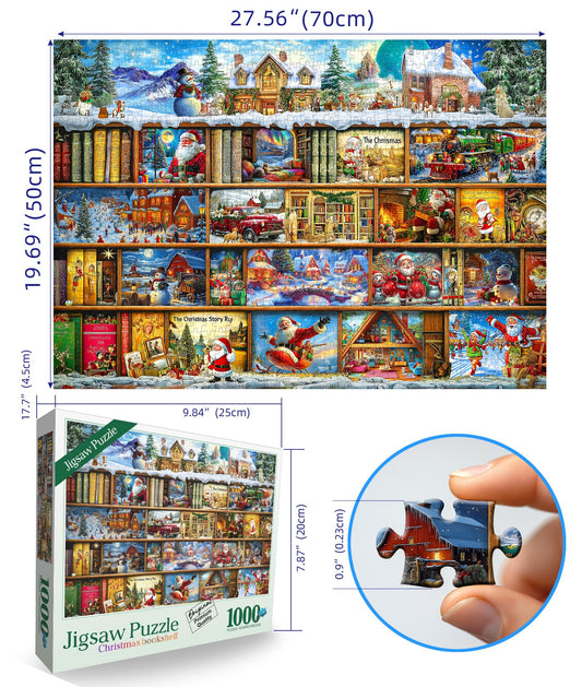 Blueforest puzzle poster included to extend holiday puzzle enjoyment.