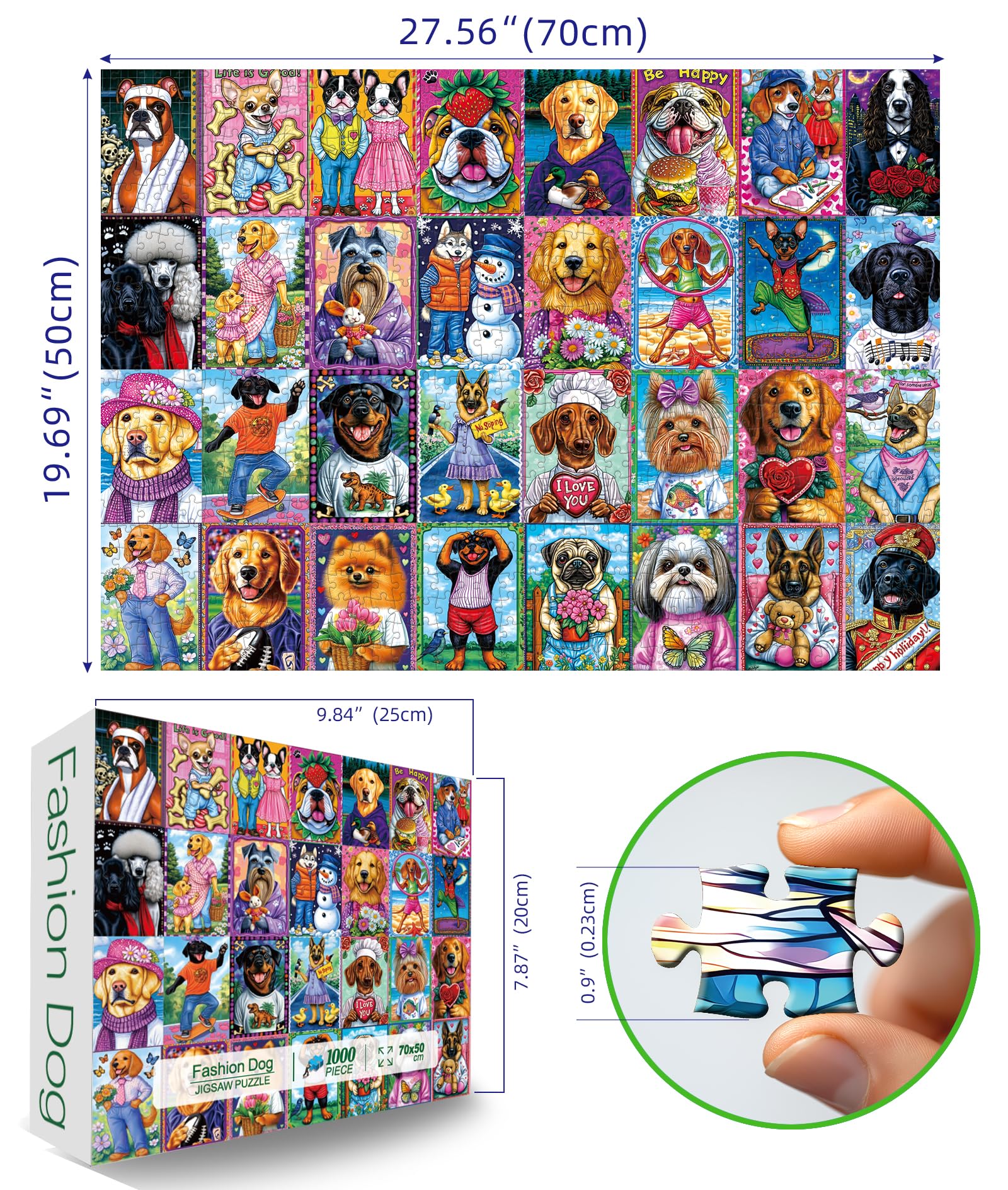 Blueforest colorful dog portraits puzzle scene ideal for family game nights.