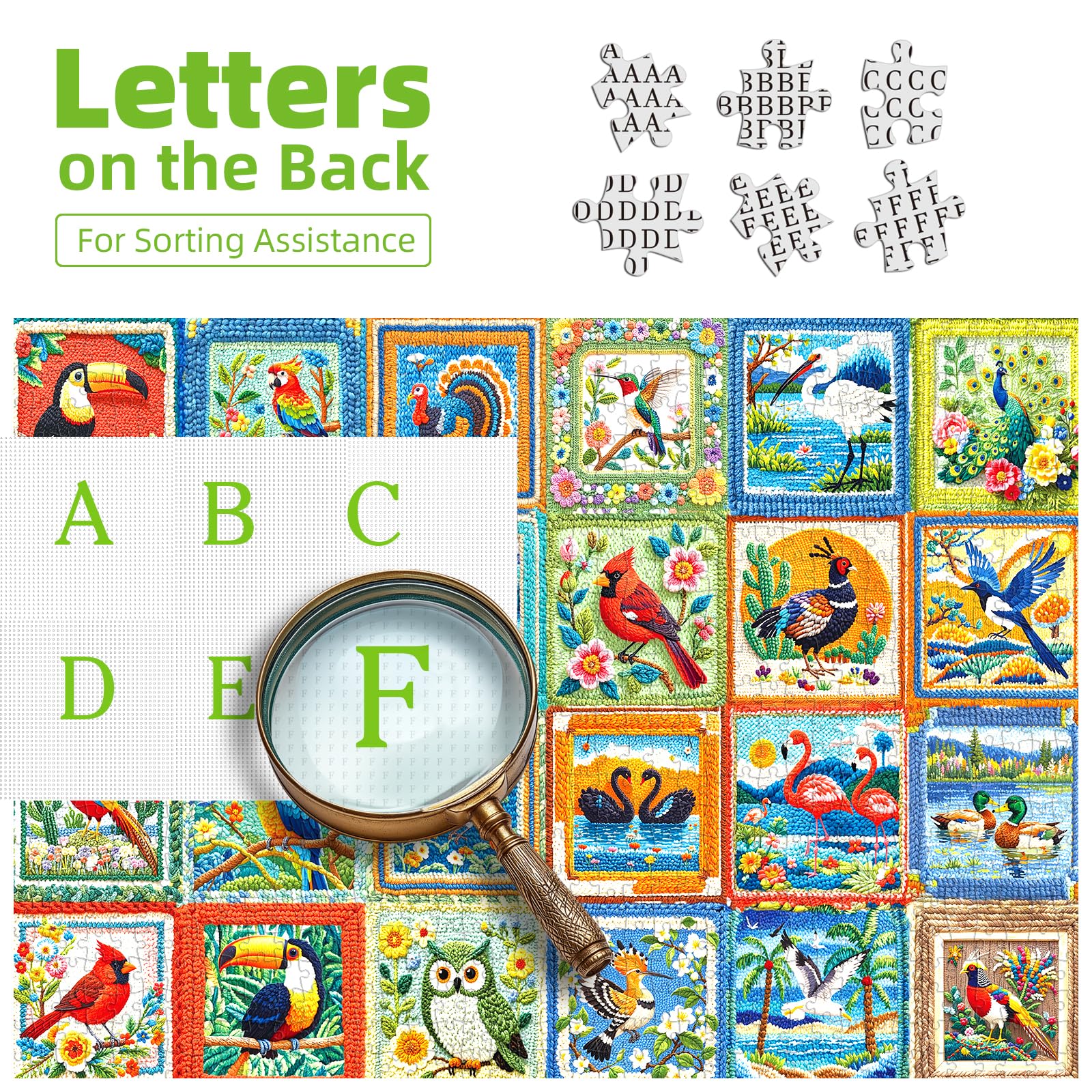 Blueforest embroidered animal puzzle HD print showing crisp animal features