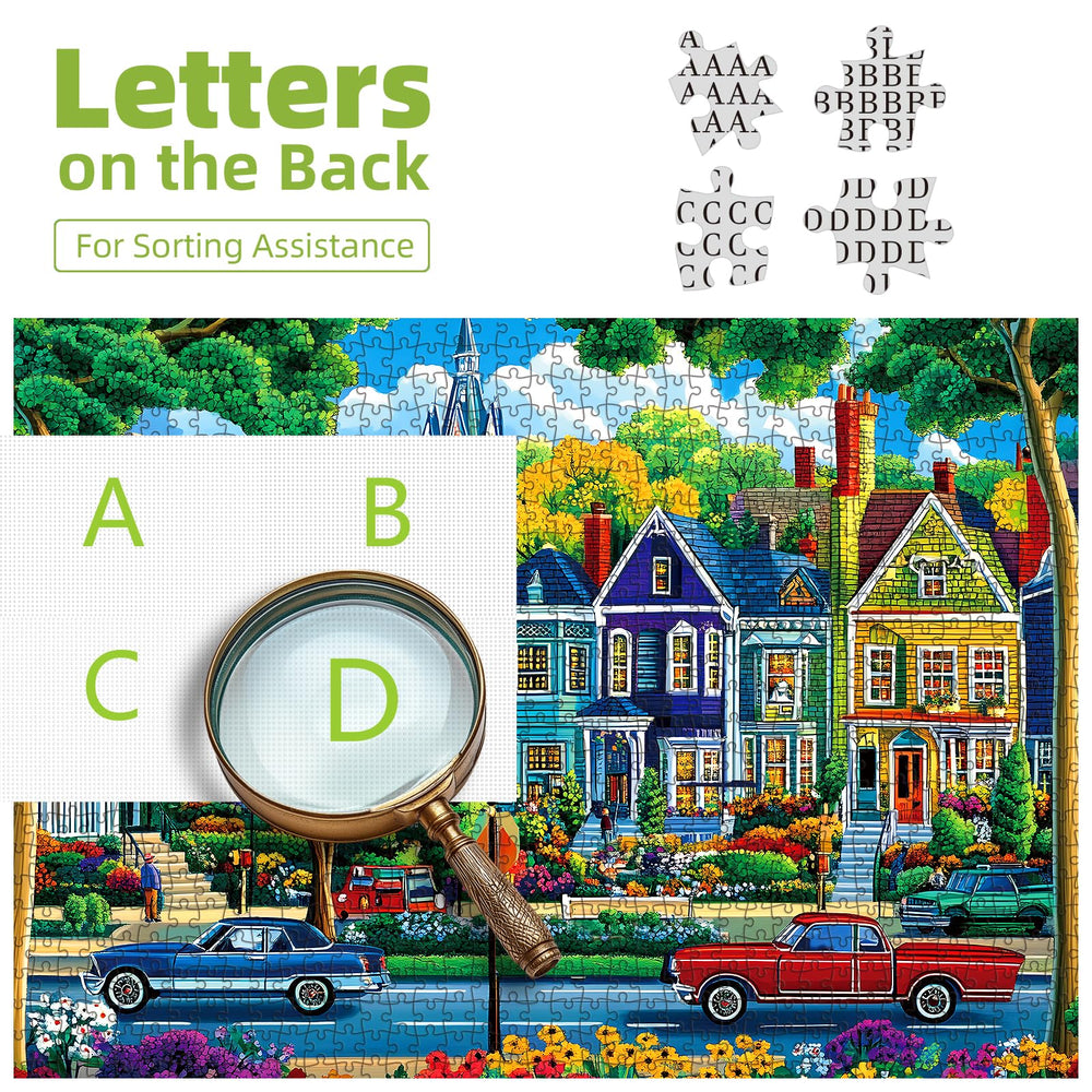 Blueforest Fall City Puzzle scenery image ideal for sofa-side display