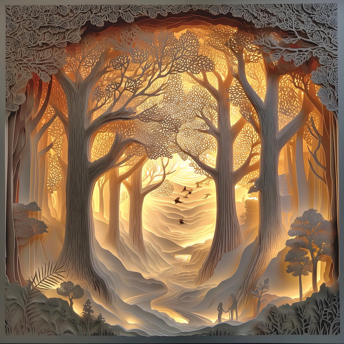 Blueforest Forest Sunset puzzle box with 500 pieces and vibrant colors