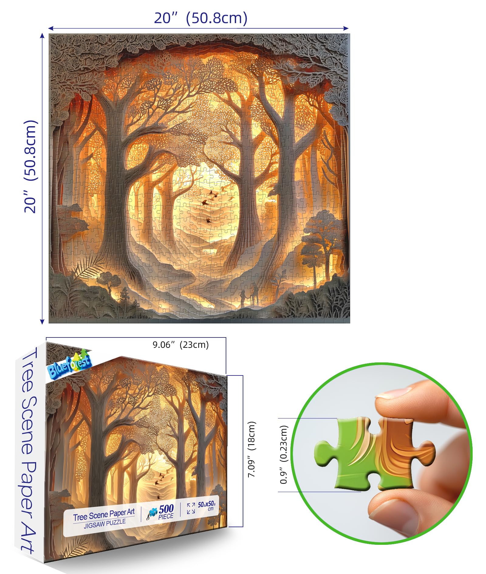 Blueforest Forest Sunset close-up shows layered depth for immersive puzzling