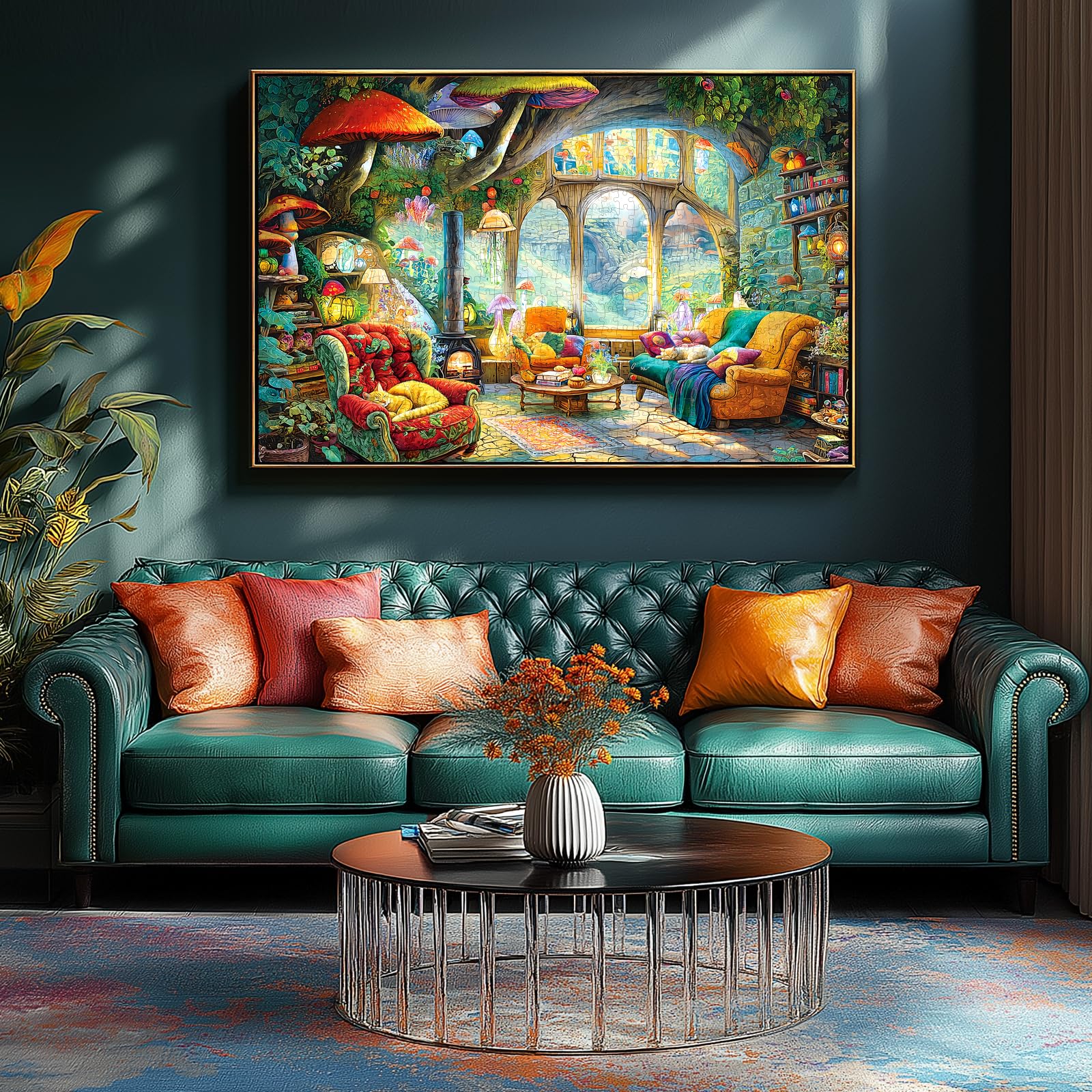 Blueforest glowing fireplace scene—cozy ambiance ideal for relaxing evenings.