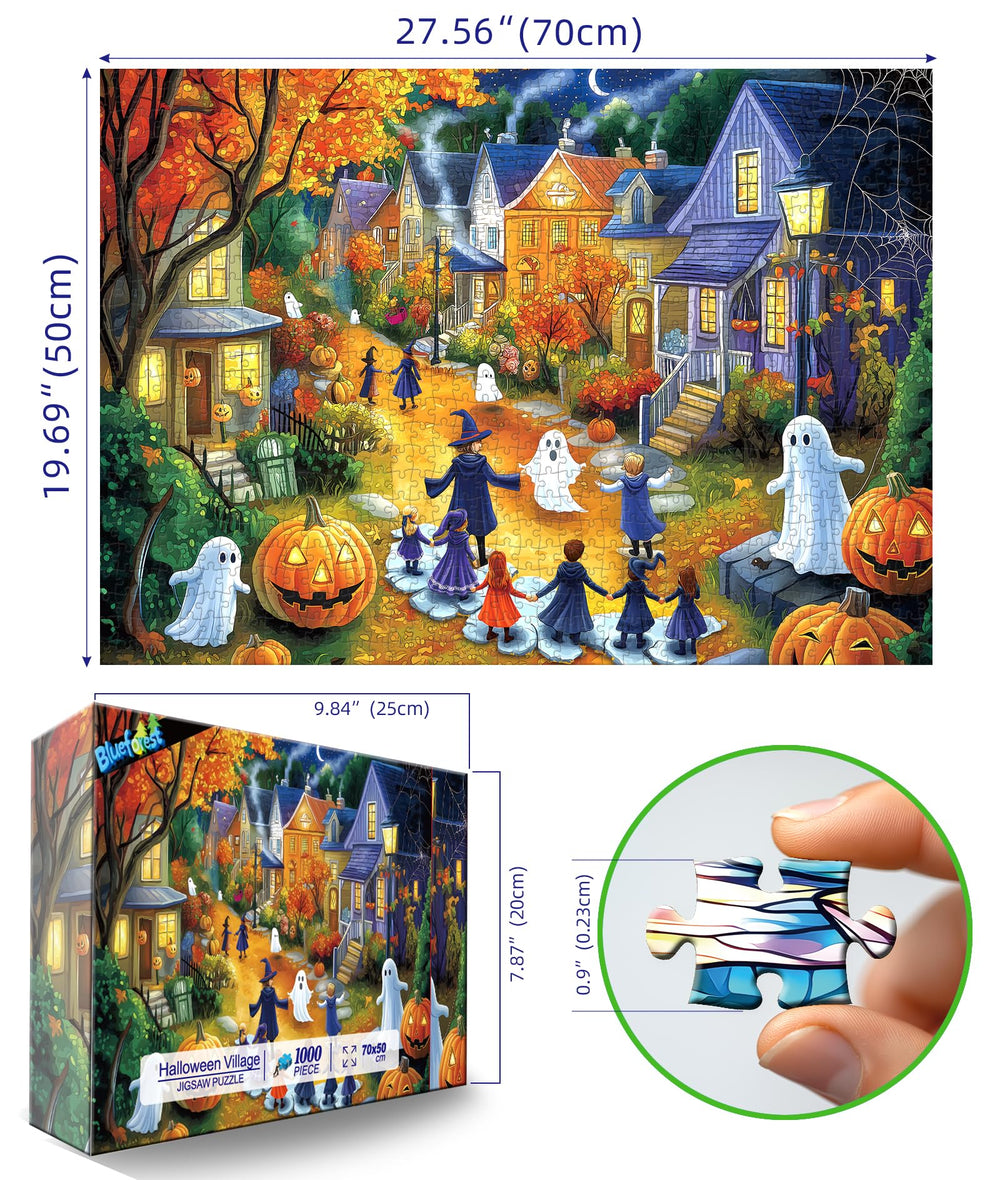 Blueforest poster included to guide assembly or frame as seasonal decor.
