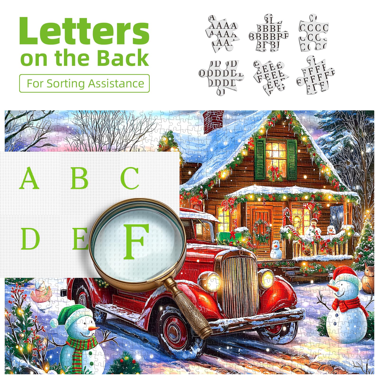 Blueforest holiday lights snowmen puzzle ideal for festive ambiance and mindful time
