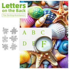 Blueforest iridescent seashells puzzle pieces showcase bold blues and pinks