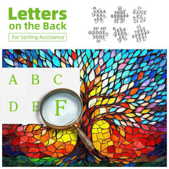 Blueforest letters on back aid quicker completion during puzzle time