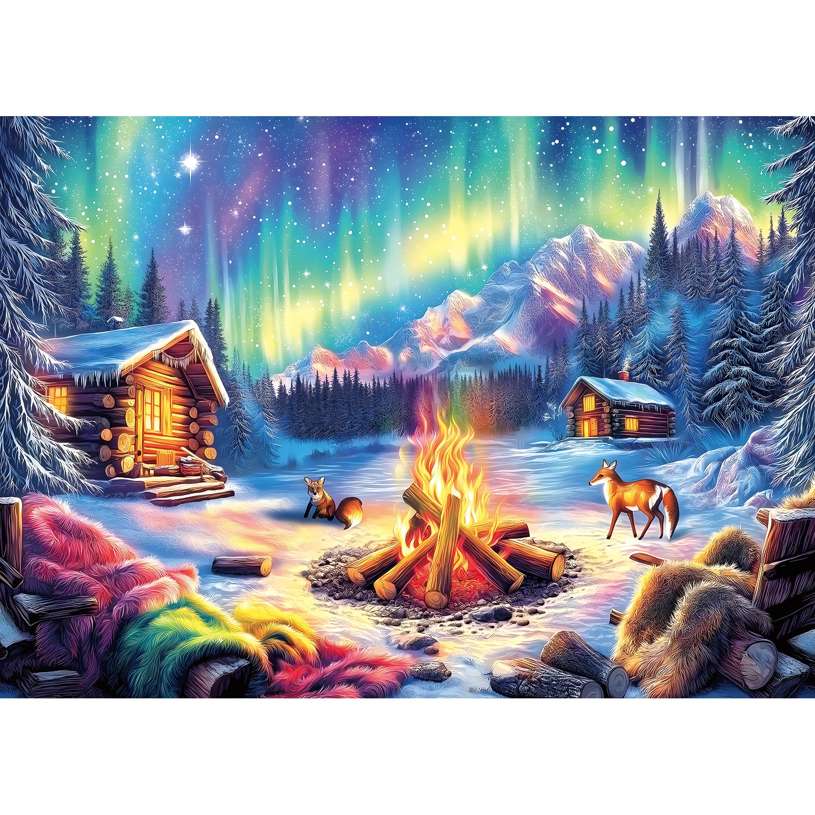 Blueforest Northern Lights puzzle with aurora glow for focused evenings.