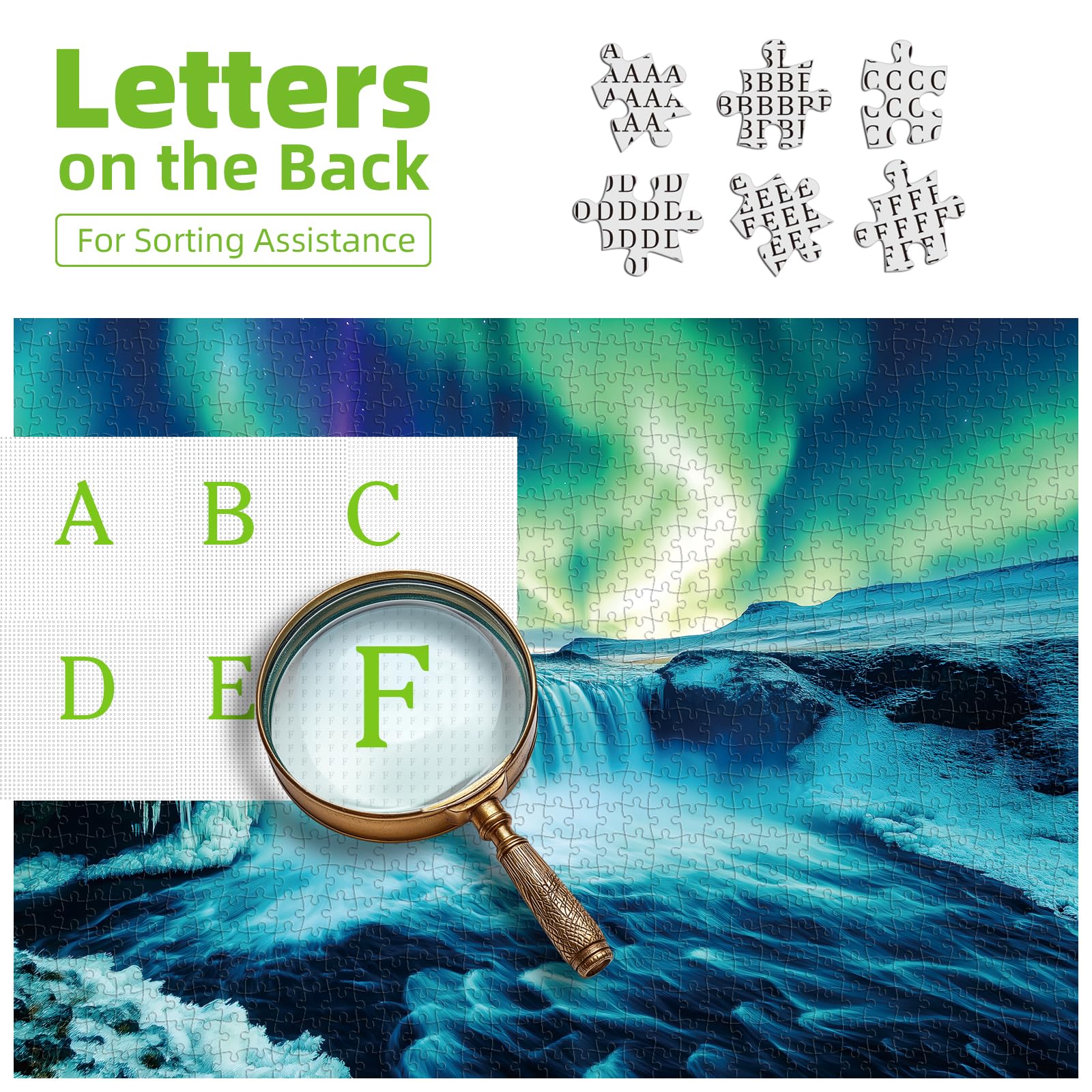 Blueforest Northern Lights Waterfall puzzle: precise cuts for a smooth, satisfying fit.