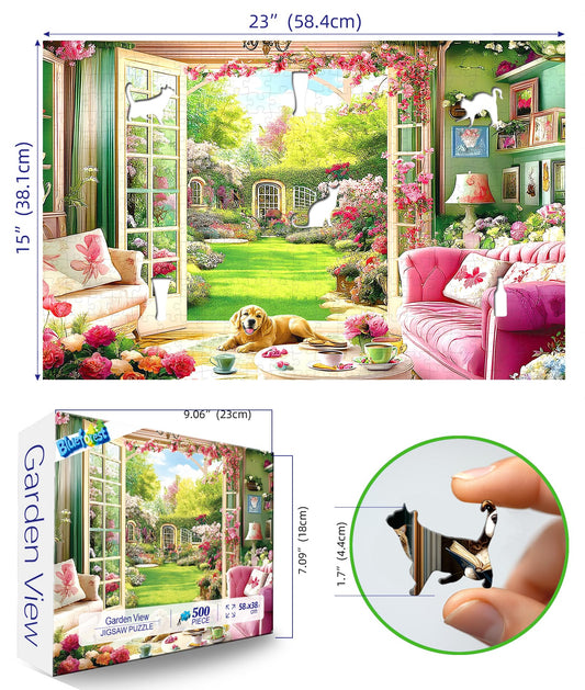 Blueforest cozy indoor garden scene with warm light for relaxing puzzling