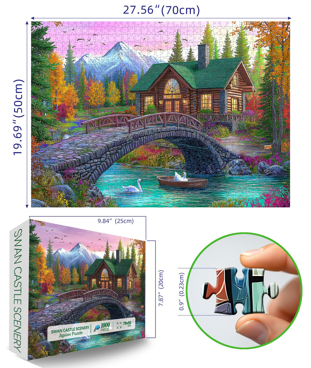 Blueforest autumn stone bridge puzzle for cozy game nights.