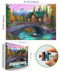 Blueforest autumn stone bridge puzzle for cozy game nights.