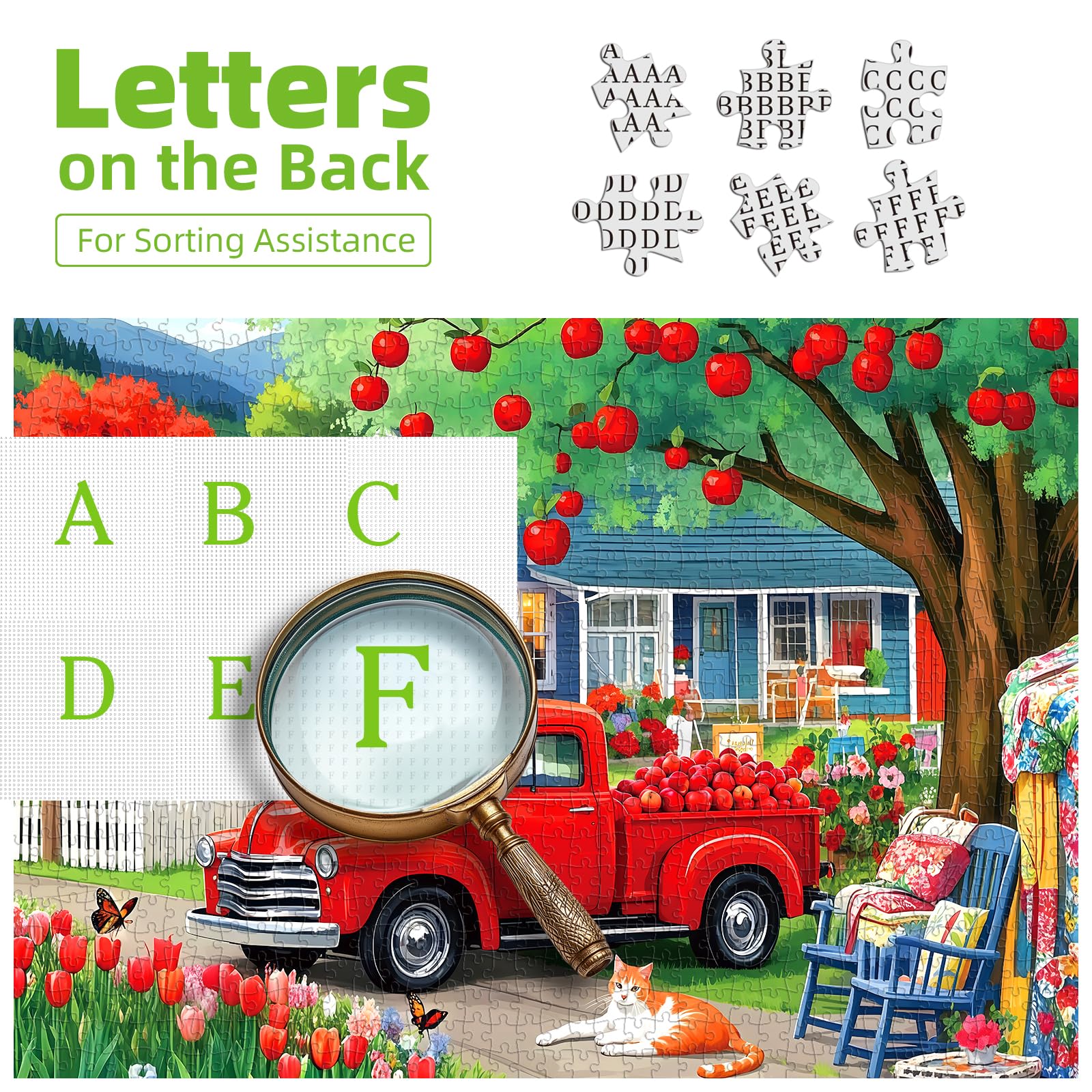 Blueforest Spring Countryside puzzle: blooming flowers adding color and charm to spaces.