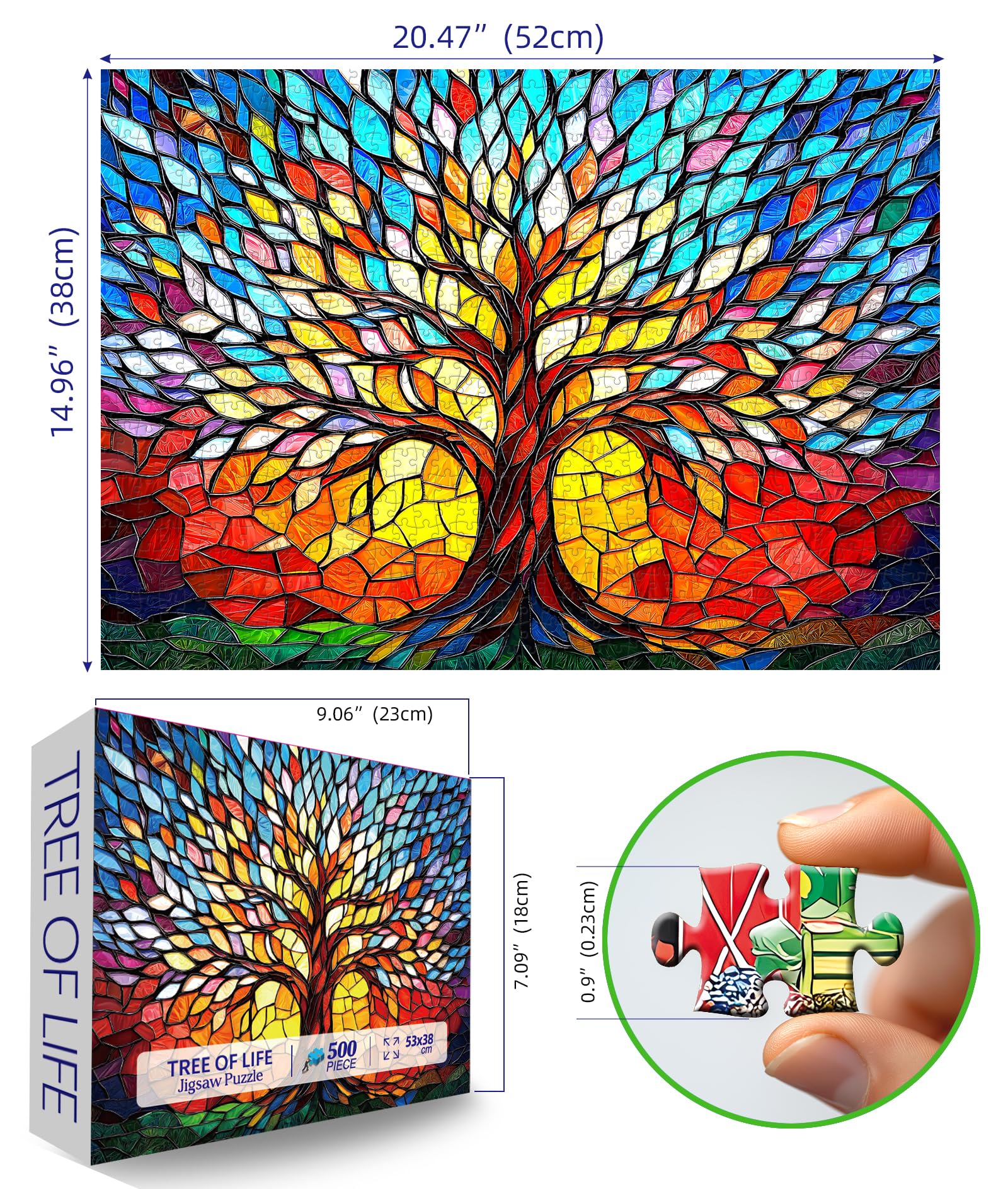 Blueforest stained glass mosaic puzzle pieces interlock for a satisfying fit