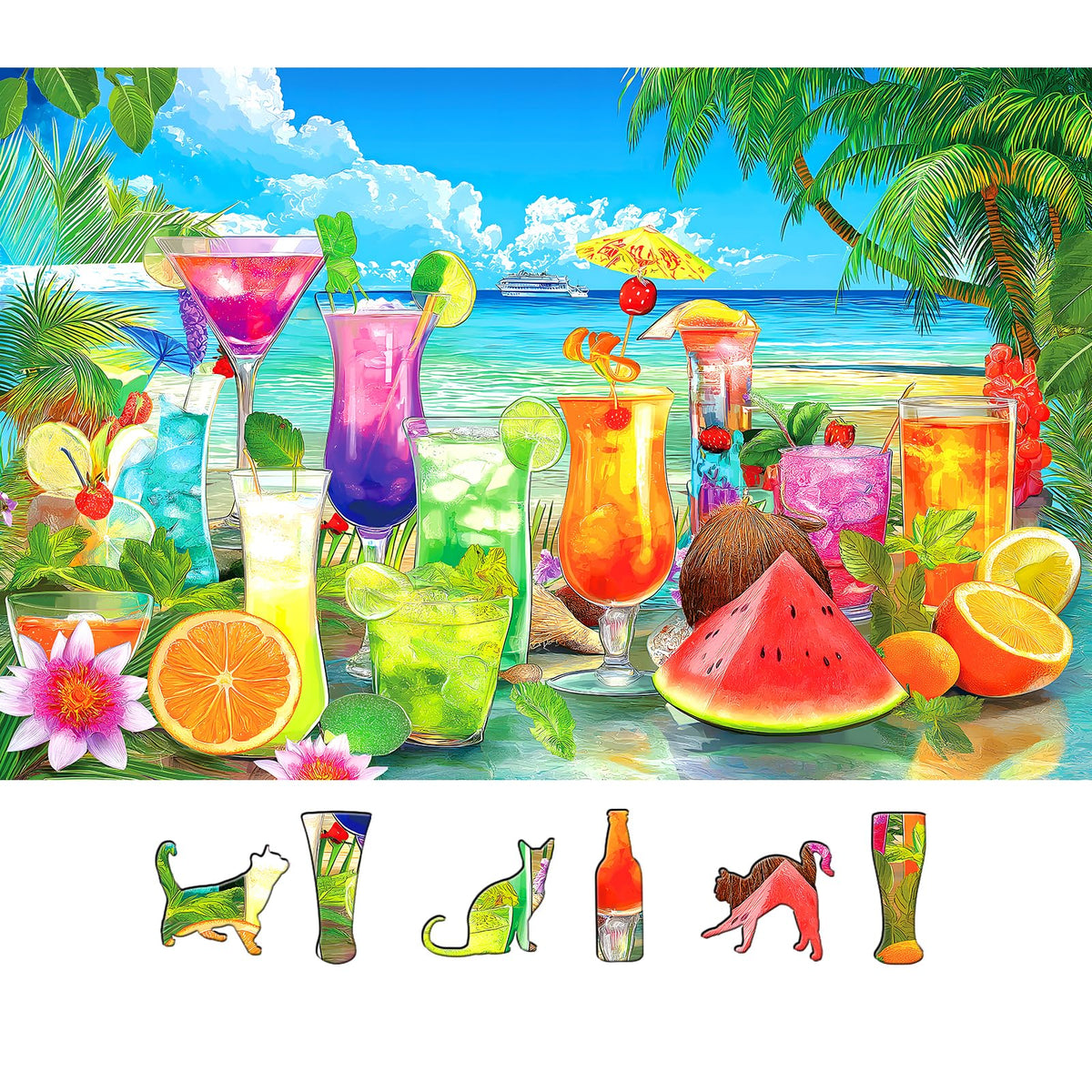 Blueforest Tropical Paradise puzzle beach scene for solo or family puzzle time.