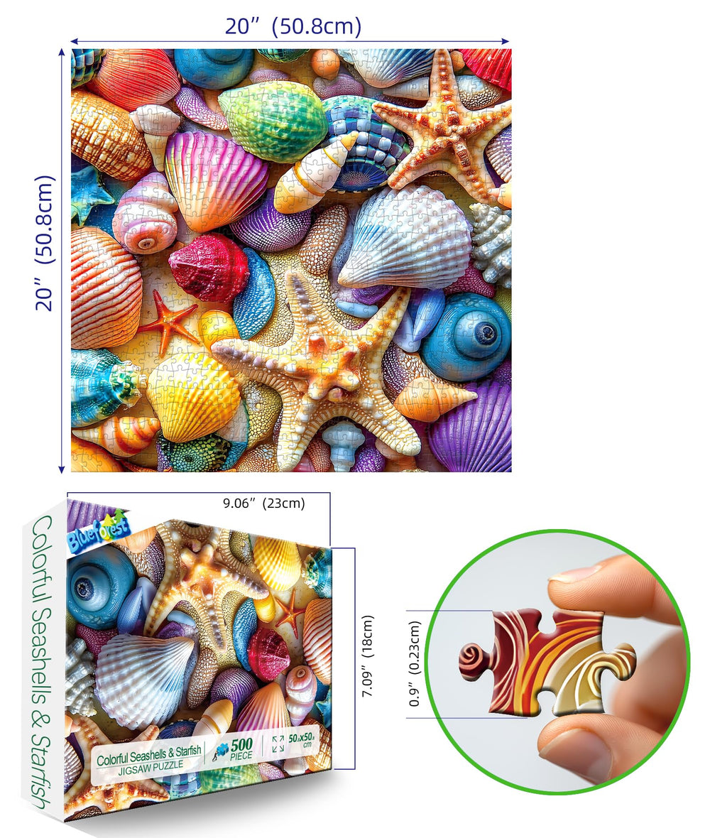 Blueforest vibrant seashells colors puzzle palette enhances visual appeal