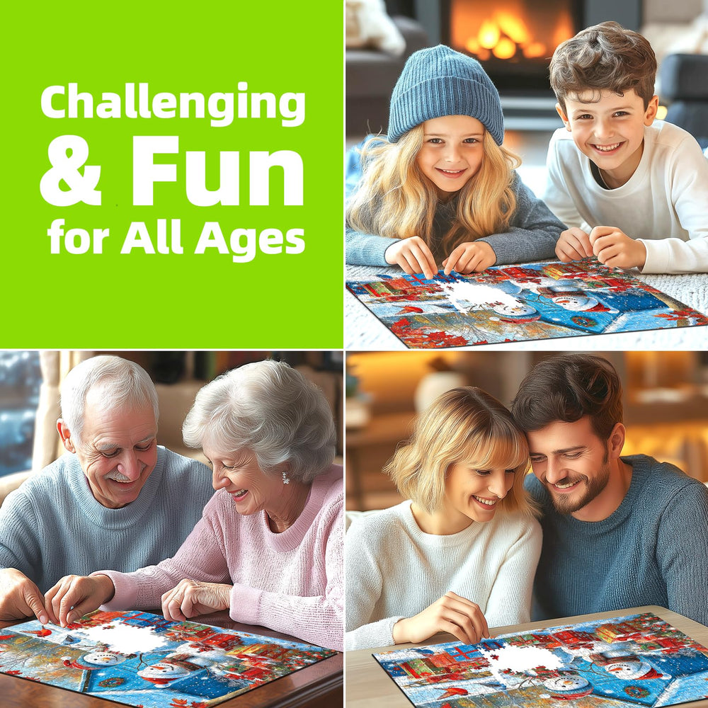 Blueforest Winter Snowman Puzzle autumn leaves enhance seasonal ambiance.