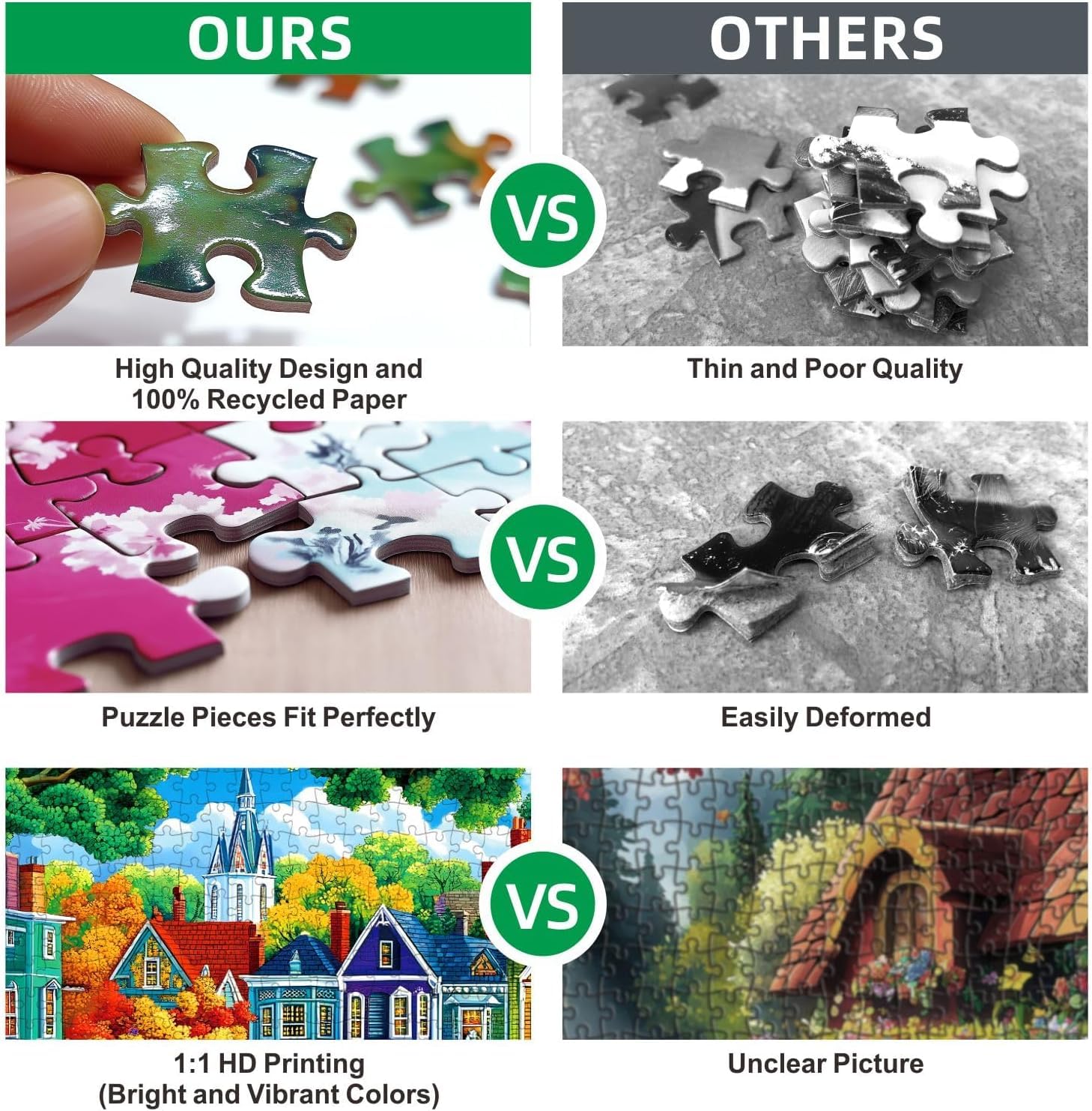 Dust-free materials support comfortable puzzling for all players.