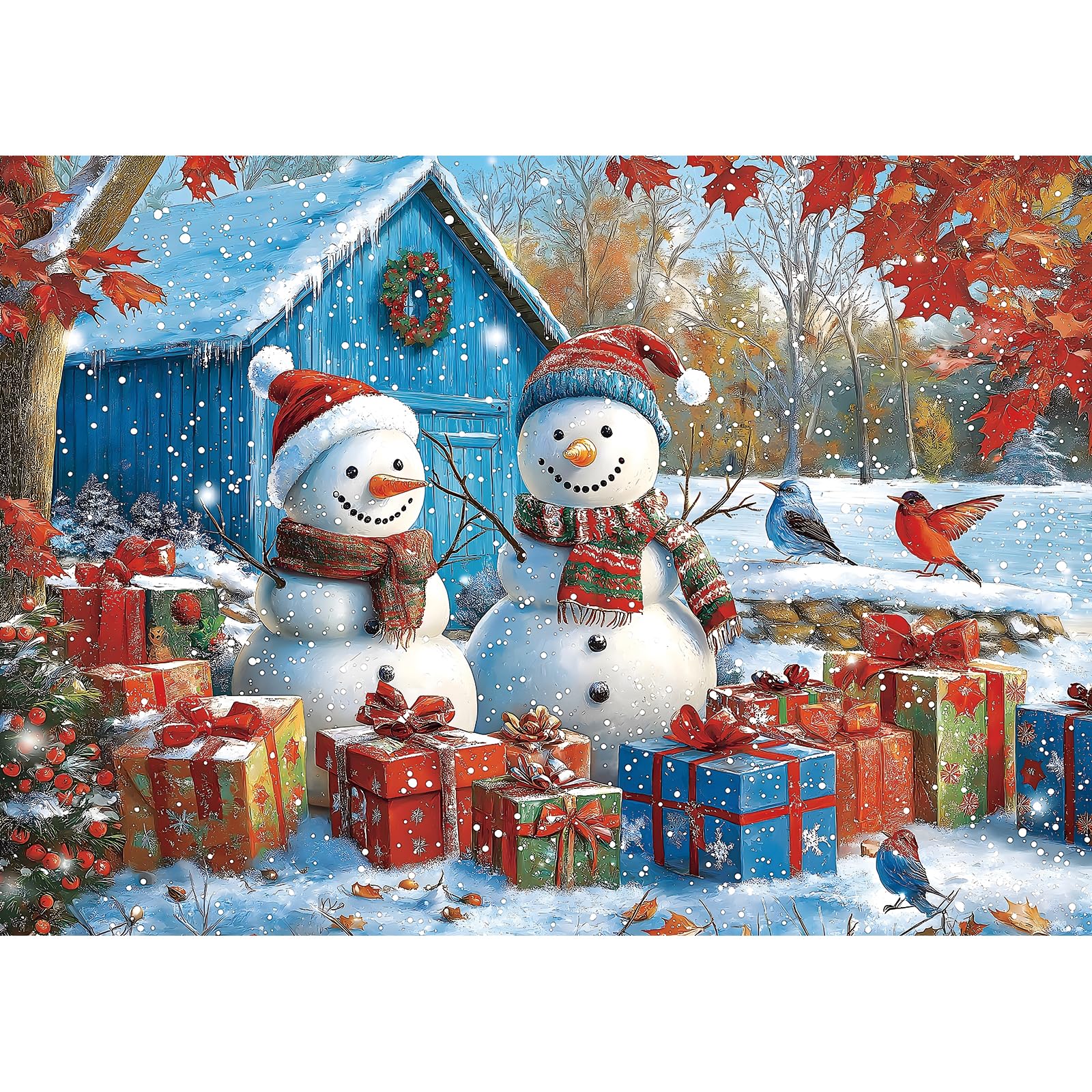 Blueforest Winter Snowman Puzzle: two cheerful snowmen for cozy family nights.