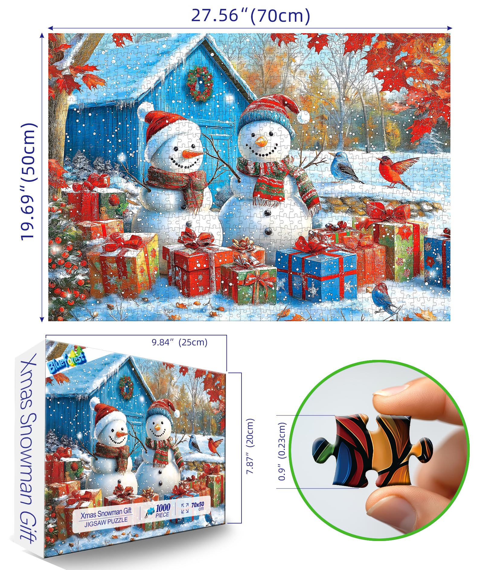 Blueforest puzzle poster view with gifts supports guided, stress-free assembly.