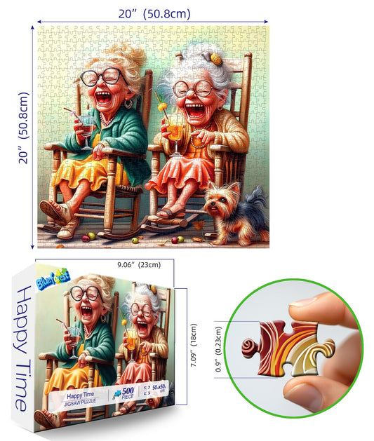 Blueforest Yorkshire Terrier and colorful cocktails puzzle scene ideal wall decor