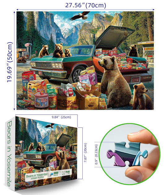 Blueforest Yosemite Bears Puzzle bears close-up for group challenges
