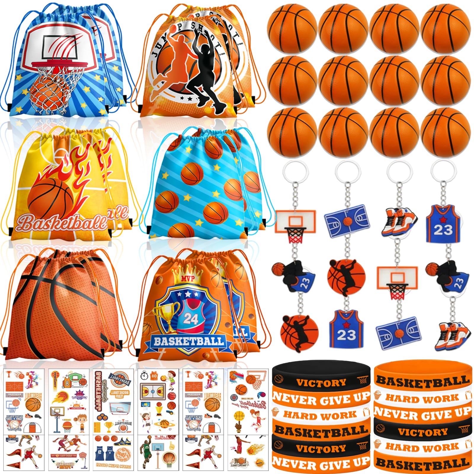 Bluegogo basketball drawstring bags with pattern designs for party favors