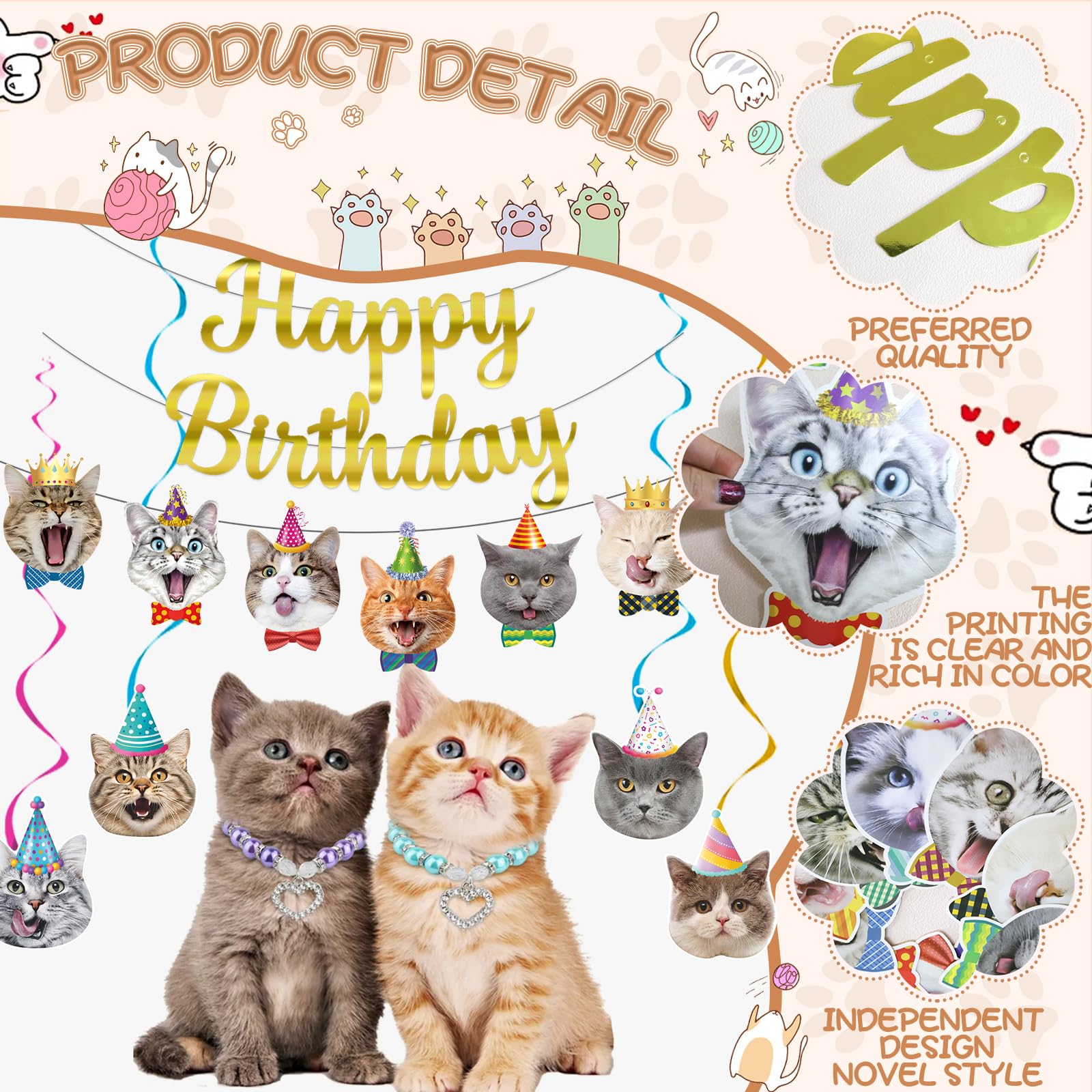 Bluegogo cat spirals add colorful swirls to decor.