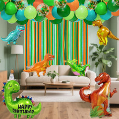 Bluegogo dinosaur party setup showing a cohesive themed display