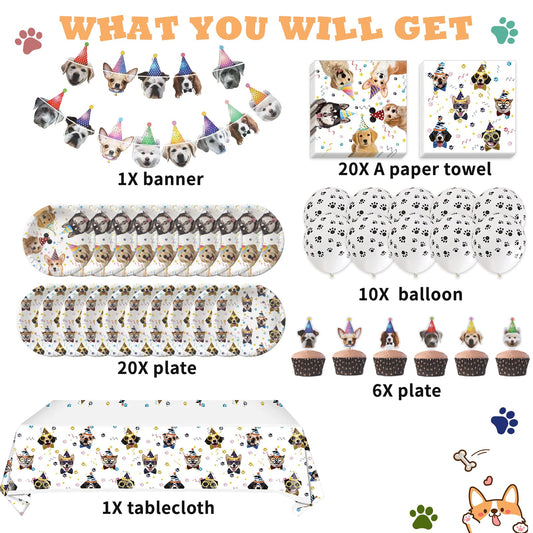 Bluegogo dog napkins 13-inch catch spills with cute paw patterns.