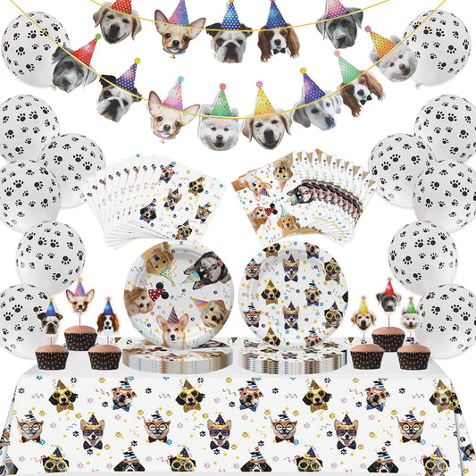 Bluegogo dog plates 7-inch for a tidy, kid-friendly party setup.