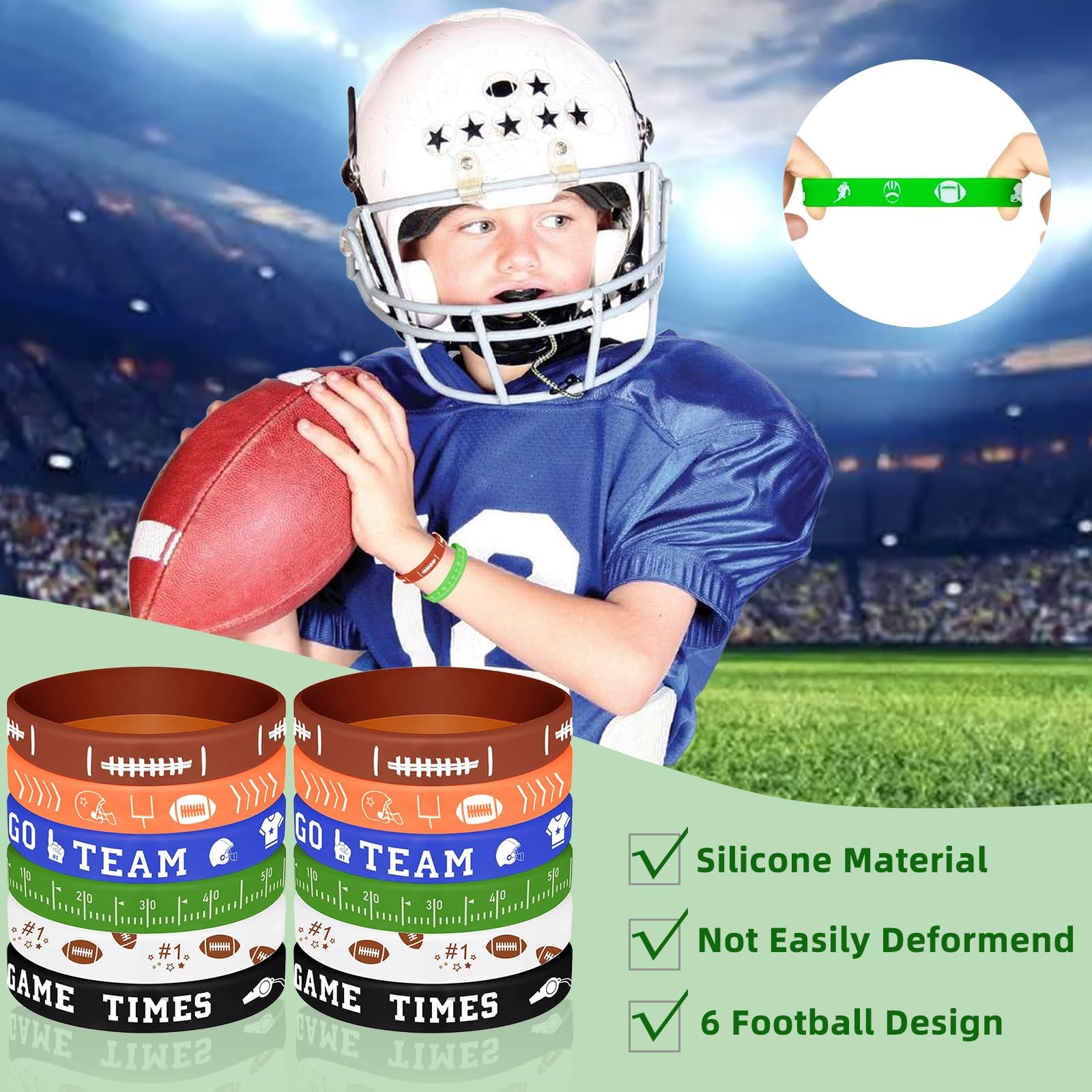 Bluegogo slap bracelets fun football accessories for games