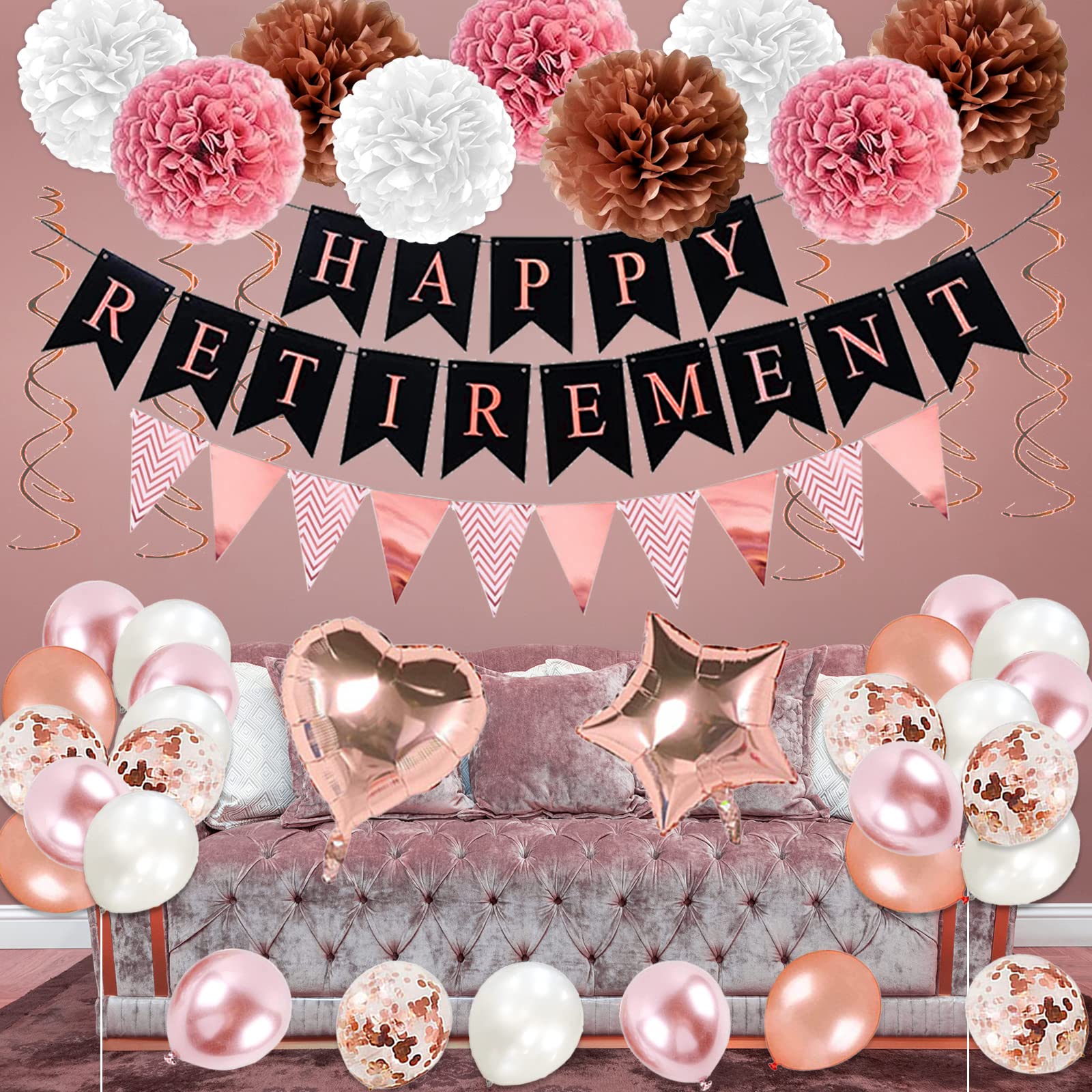 Bluegogo rose gold balloons set adds shimmering flair for celebrations.