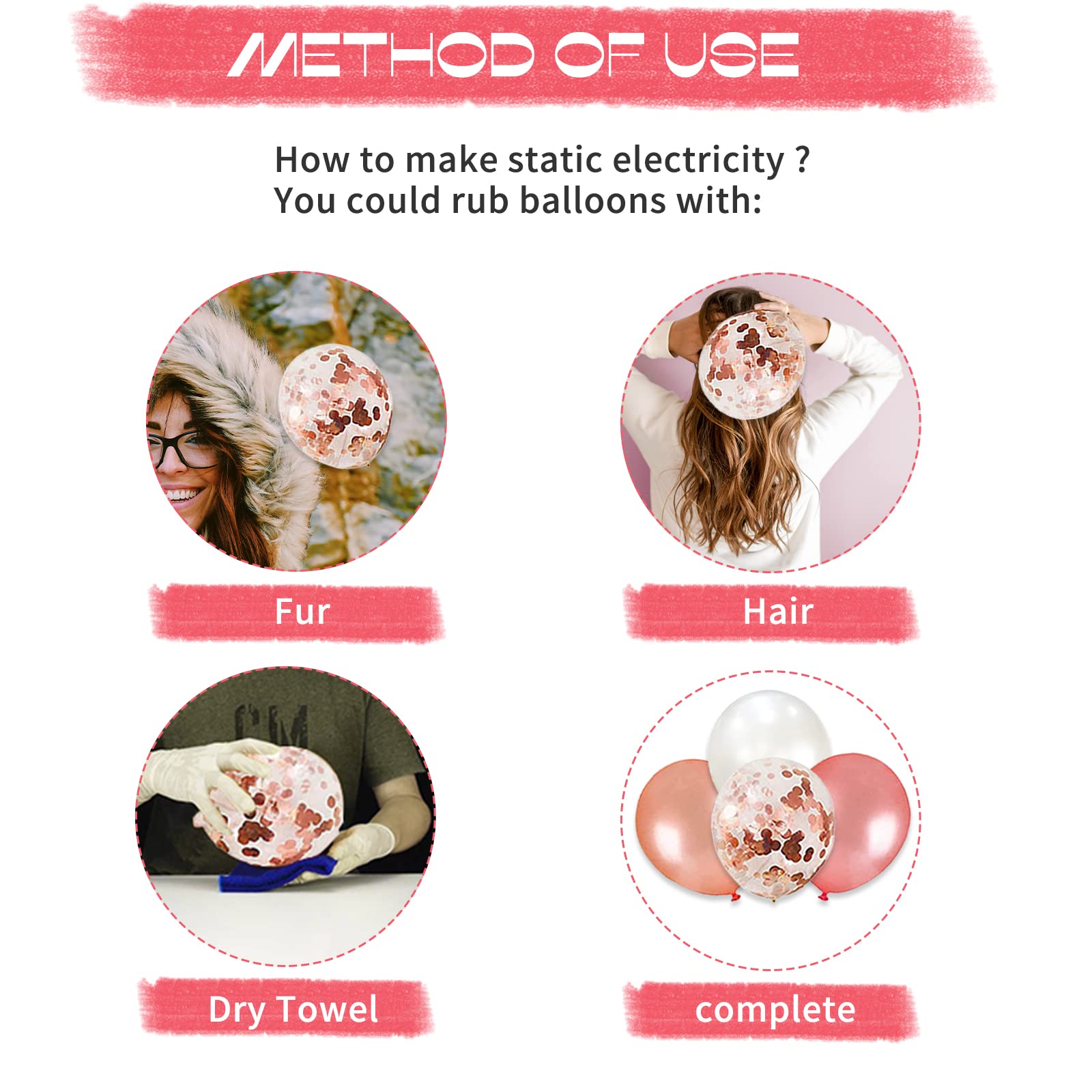Bluegogo rose gold floral pom poms bring elegant accents.