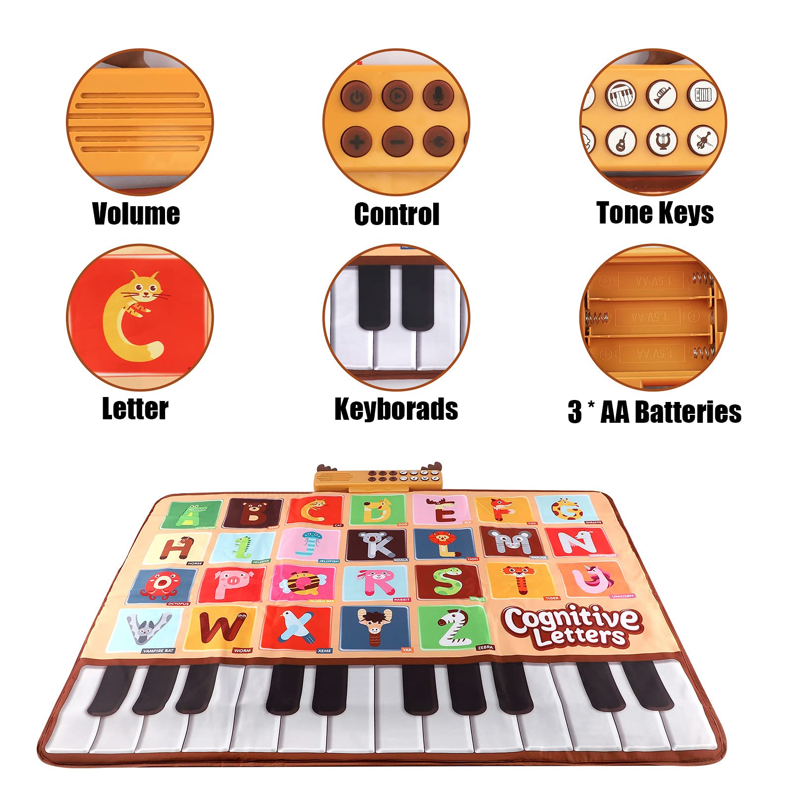 Bluejay Baby Piano Mat 14-instrument mode lets kids explore different sounds.