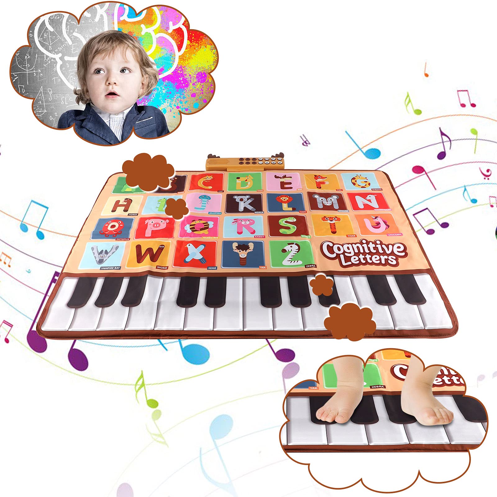 Bluejay Baby Piano Mat folded for easy storage and portability.