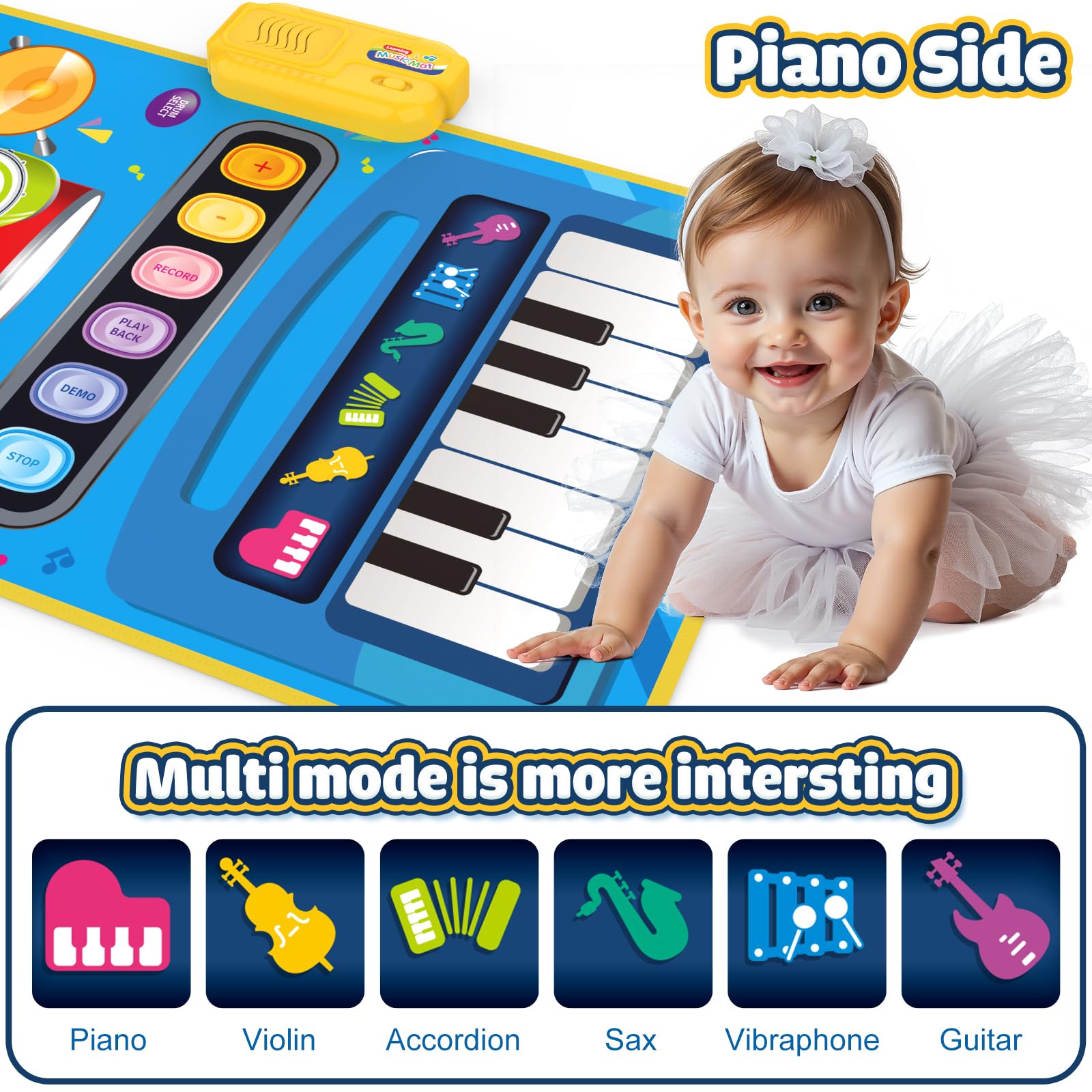 BlueJay drum sticks-side play design encourages interactive rhythm exploration