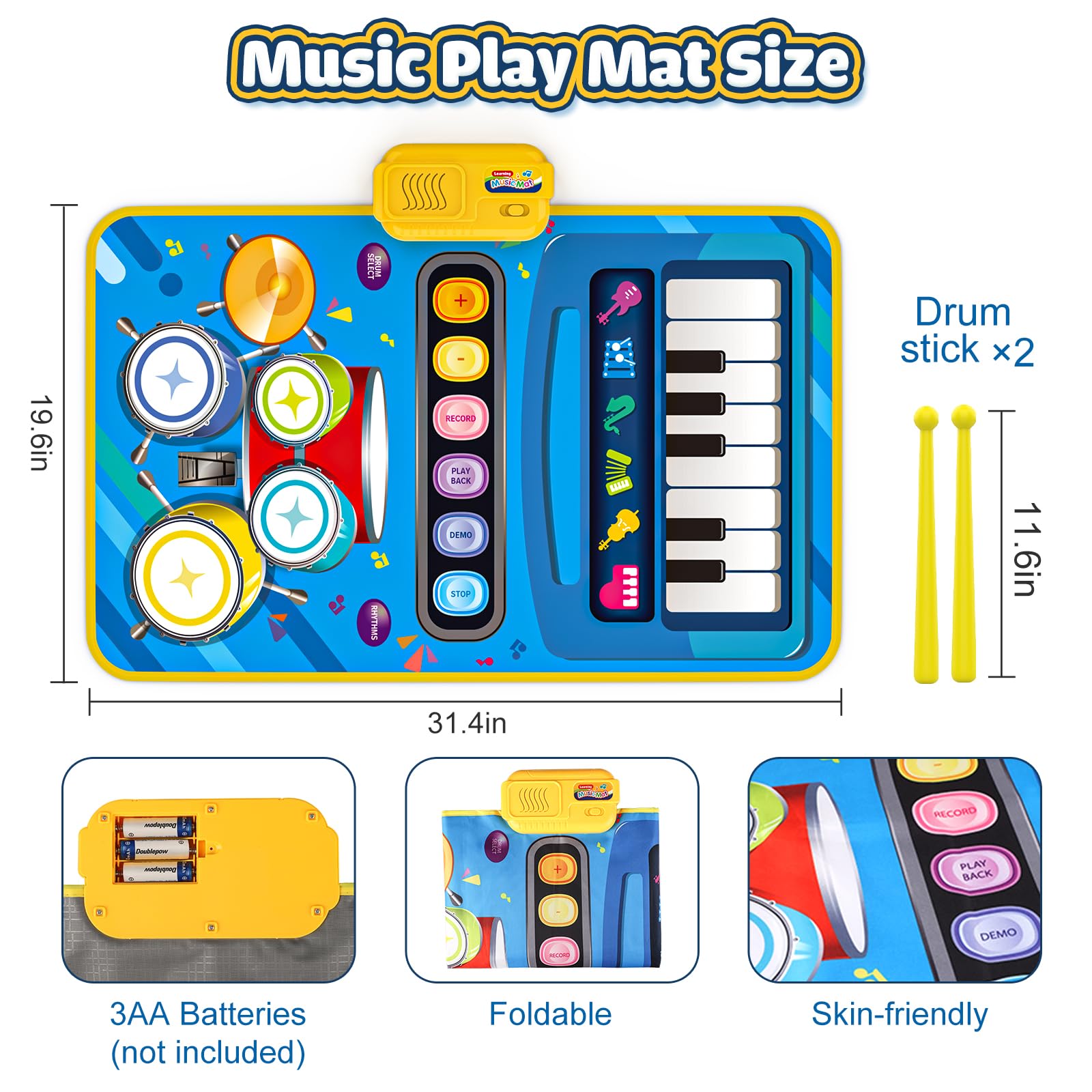 BlueJay soft-foldable mat is easy to store after play