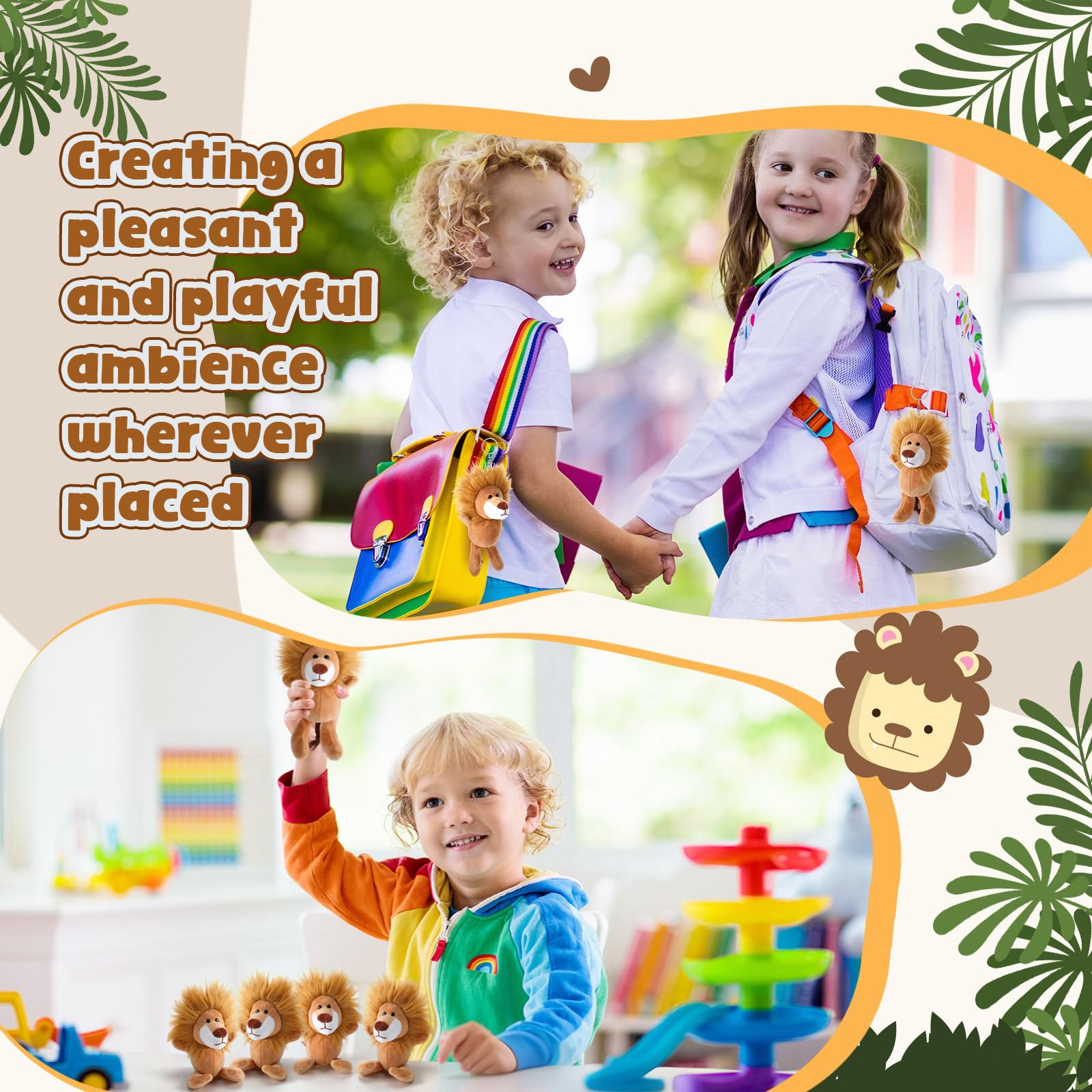 Blueweenly brown lion keychains bulk, gift-ready for birthdays and showers.