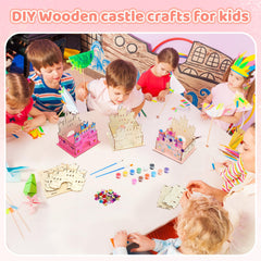 Blueweenly colorful castle display on desk fosters storytelling.