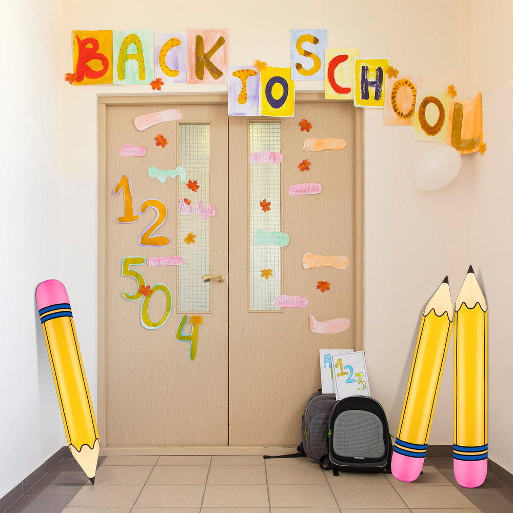 Blueweenly 27-inch yellow pencil accents for school party decor and photo corners