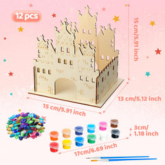 Blueweenly paints in 12 colors for bright princess castle artwork.