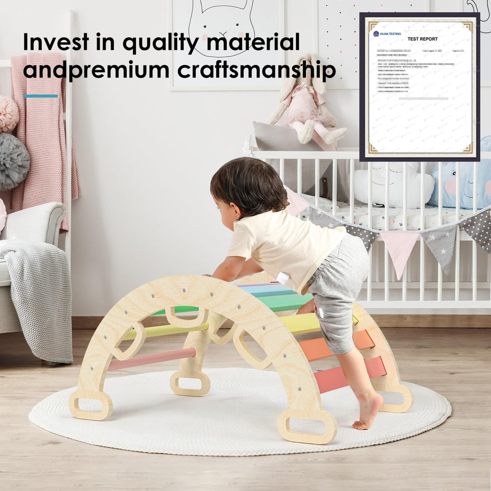 BlueWood Aurora rocker and arch combo supports versatile, safe play sessions.