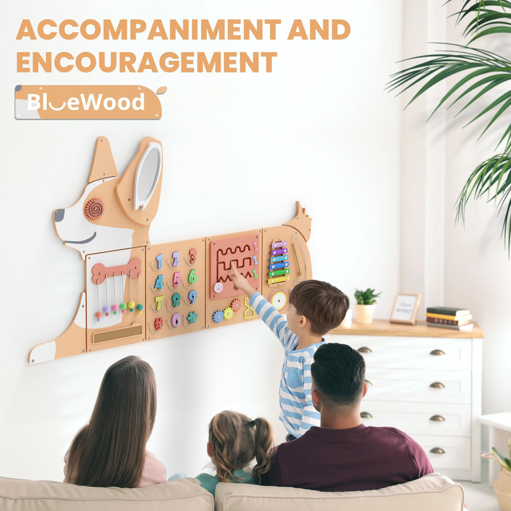 BlueWood Busy Board spinning wheel adds dynamic, hands-on learning moments