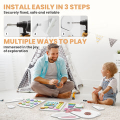 BlueWood Busy Board wall panel encourages family play and bonding