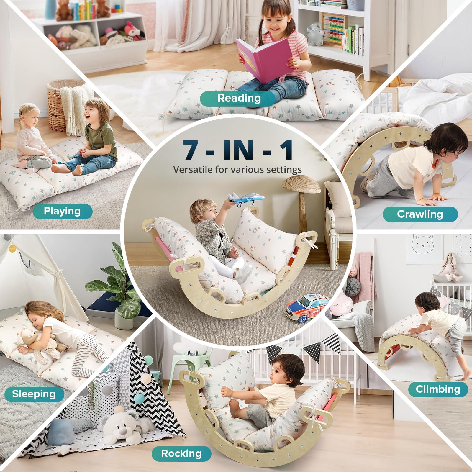 BlueWood Cushion supports anti-slip stability during active play.